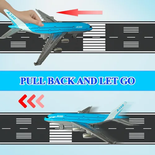 Miniatura 3 de OTONOPI Avión de juguete de metal fundido a presión, modelo avión, avión de tracción hacia atrás, aerolínea para niños, pasteles, recuerdos