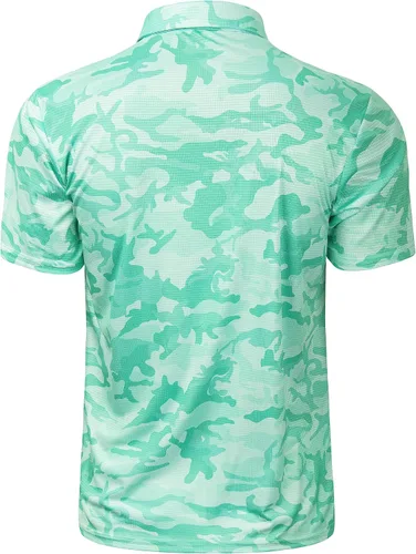 Miniatura 14 de TAPULCO Camisetas tipo polo de secado rápido para hombre, diseño de camuflaje, atléticas, ligeras, transpirables, casuales, para golf
