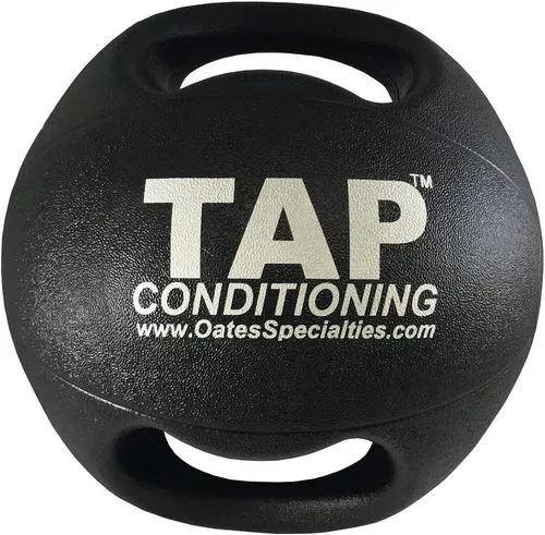 Tap Pelota medicinal acondicionadora de doble mango | Pelota de goma pesada con doble agarre para entrenamiento abdominal y pliométrico