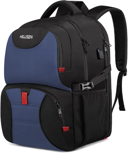 Miniatura 11 de HILUSEN Mochila extra grande para hombres 50L, mochila con aislamiento térmico para almuerzo, resistente al agua de 17 pulgadas, mochila