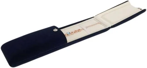 Miniatura 2 de Caja de regalo de joyería de alta calidad para pulsera, collar, terciopelo azul marino, regalo moderno y elegante de galería (joyería no incluida)