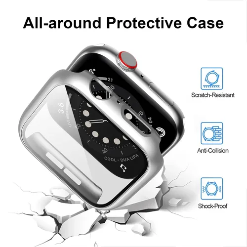 Miniatura 2 de Juego de 12 fundas para Apple Watch Series 9, Series 8 y Series 7 de 41 mm con protector de pantalla de vidrio templado, cubierta protectora Paq