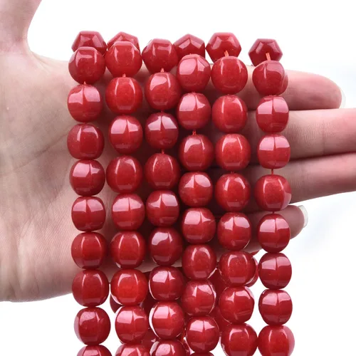 Miniatura 12 de HAAMIIQII Cuentas espaciadoras de piedra libre de jade rojo de 0.394 a 0.630 pulgadas, cuentas sueltas para la fabricación de joyas, pulseras