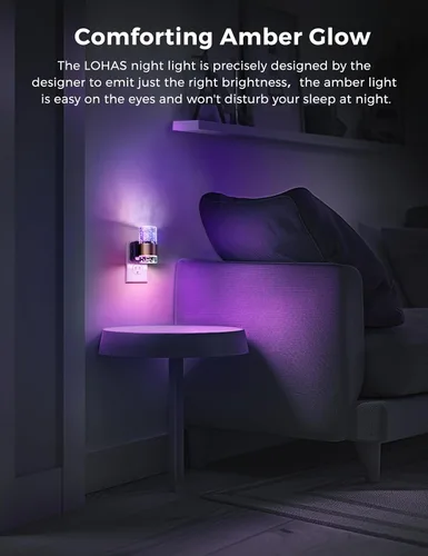 Miniatura 5 de Luces nocturnas que se enchufan a la pared, luz nocturna que cambia de color con enchufe giratorio, sensor de luz del atardecer al amanecer y brillo