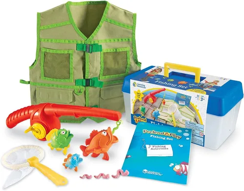 Learning Resources Juego de pesca de simulación y juego: baño para niños, juguetes de agua Montessori, juegos de playa para niños, accesorios de