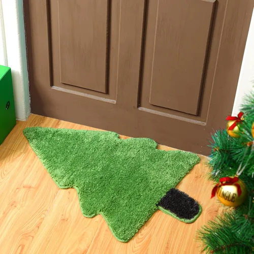 Miniatura 7 de Tinideya Alfombra de baño de árbol de Navidad para niños, 28 x 20 pulgadas, tapete de baño para bañera, árbol de Navidad, tapete de baño verde