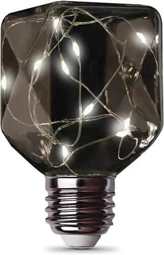 Miniatura 10 de Feit Electric FY/G25/SW/CR/LED 1W Bombilla LED G25 de Vidrio de Grieta de Hadas Mágica Decorativa, 12.4 cm x 7.9 cm, Luz Blanca Suave de 2700K