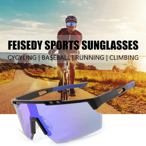 Miniatura 5 de FEISEDY Gafas de sol deportivas para hombres y mujeres, protección UV400, gafas de ciclismo, golf, béisbol, conducción, pesca, B0022