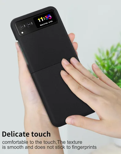Miniatura 4 de Funda delgada para Moto Razr 2023, parte trasera de policarbonato duro, sensación esmerilada, soporte de carga inalámbrica, ligera, a prueba de Negro