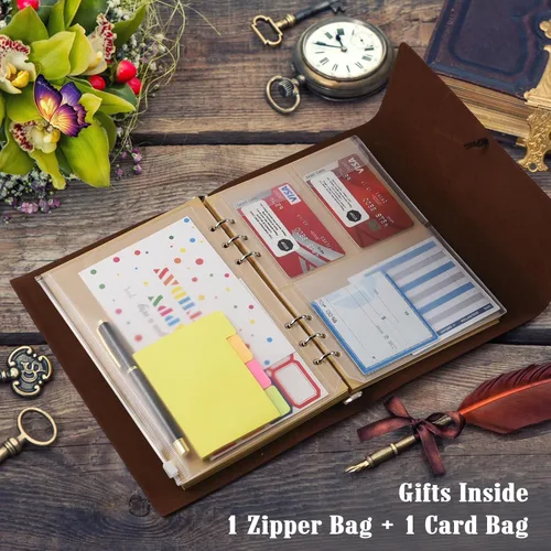 Miniatura 5 de Diarios de cuero con páginas en blanco, diario vintage rellenable para escribir, diario de viaje personal, cuaderno de bocetos de arte