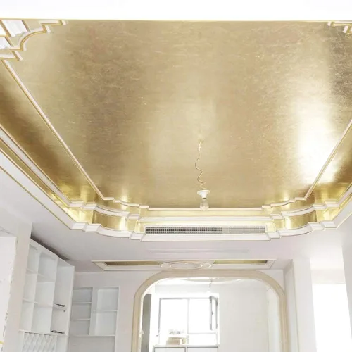 Miniatura 5 de Hojas de Pan de Oro de Imitación - KINNO Lámina Dorada Champán Multiusos para Hogar, Pared, Marco, Techo, Decoración de Muebles, 100 Hojas de 3.15
