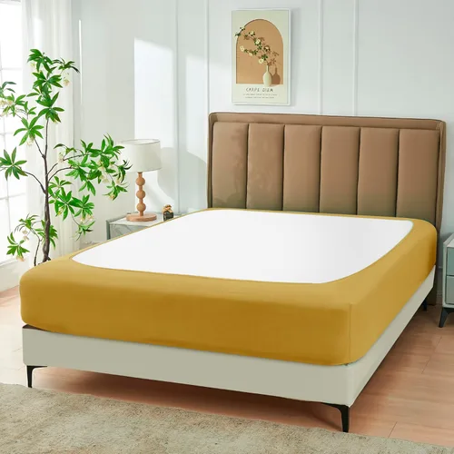 Miniatura 21 de Biscaynebay - Cubierta decorativa para somier tamaño Twin y Twin XL, falda de cama elástica de punto de jersey negro de lujo, envoltura de 4 lados