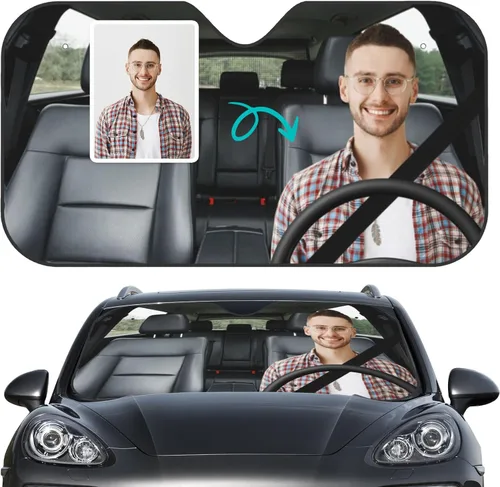 Parasol personalizado para parabrisas de automóvil, diseño personalizado de tu imagen, foto, logotipo, texto, visera solar personalizada para