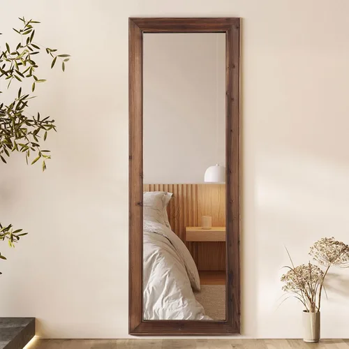 Miniatura 3 de Espejo rústico de cuerpo entero, marco de madera, 56 x 21 pulgadas, espejo de pie para dormitorio, sala de estar, entrada, colgar o inclinarse