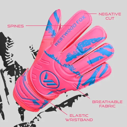 Miniatura 3 de WESTWOOD FOX Guantes de portero Guantes de portero de fútbol con protección para los dedos para niños, jóvenes, adultos, agarre pesado en la palma