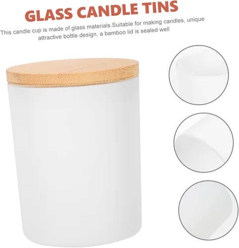 Miniatura 4 de TEHAUX 4 juegos de recipientes de muestra de taza de vela transparente Portavelas Vintage Candelabro Tarro de vela de cera Taza Tealight Taza