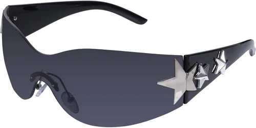 Nydotd Lentes de sol Y2K sin montura envolventes para mujeres y hombres, sin marco, gafas de sol de moda de los años 2000