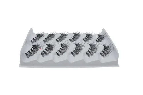 Miniatura 2 de Red Cherry Pestañas postizas #WSP cabello humano, 6 pares, 100% cabello humano, hechas a mano, sin látex, color negro