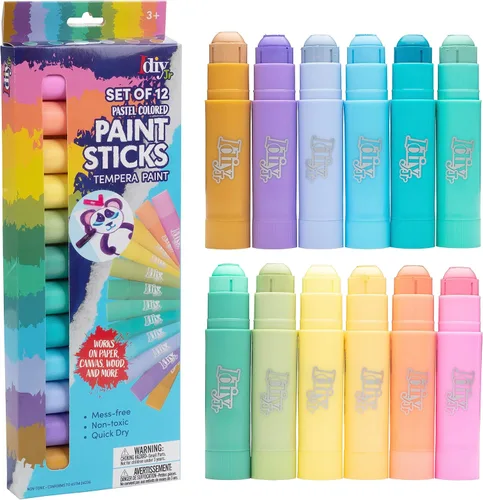 Miniatura 11 de Idiy Juego de 30 barras de pintura de témpera sólida, incluye 12 colores clásicos, 12 metálicos y 6 colores neón, secado rápido, sin ensuciar, no 30