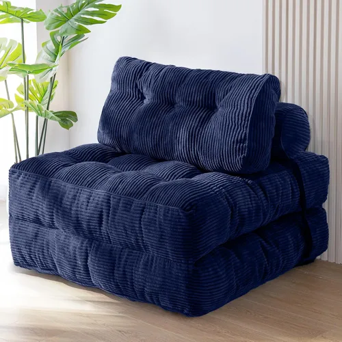 Miniatura 20 de MAXYOYO Sofá cama plegable, silla convertible con almohada, sofá plegable con soporte para la espalda, silla plegable portátil para cama, cómodo