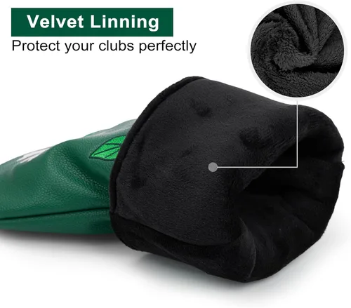 Miniatura 5 de Fundas para palos de golf, fundas para cabezas de conductor, Fairway 3, cubierta híbrida de cuero sintético, fundas para cabezas de rescate de golf
