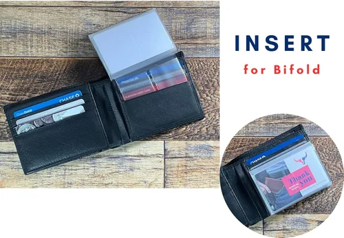 Miniatura 3 de Vinilo resistente de 6 páginas para billetera plegable o triple (juego de 2), Gris, Billetera plegable