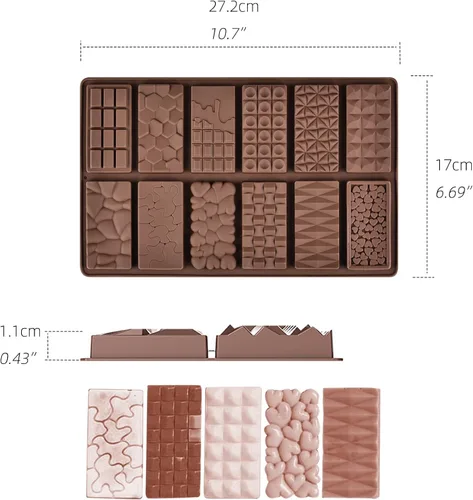 Miniatura 2 de moldes de chocolate molde de barra de chocolate de silicona moldes de caramelo moldes de silicona para moldes de barra de chocolate molde