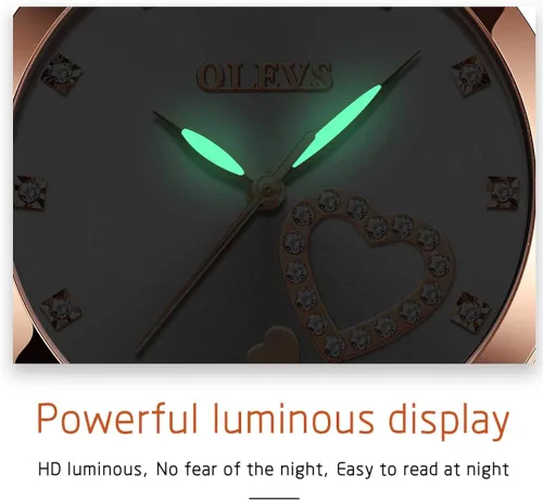 Miniatura 5 de OLEVS Relojes para mujer correa de malla de oro rosa vestido de moda cuarzo japonés impermeable luminoso para mujer conjunto de pulseras
