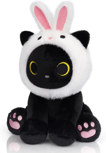 Miniatura 23 de Peluche de gato negro con manzana roja, regalo de agradecimiento para profesores, agradecimiento por ayudarme a crecer, bonito peluche de gato de 8