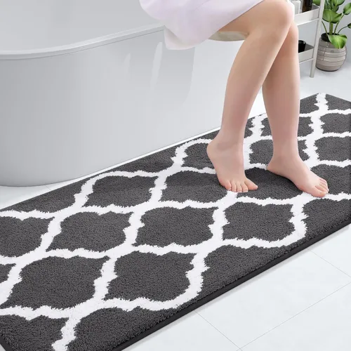 Miniatura 46 de OLANLY Alfombras de baño de 24 x 16 pulgadas, microfibra suave y absorbente, antideslizante y peluda, lavable a máquina, tapetes para el suelo