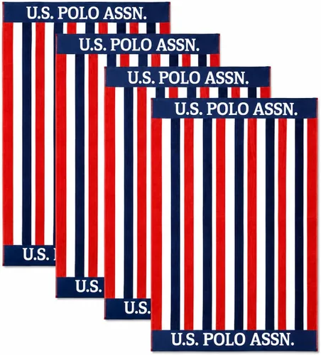 Miniatura 18 de U.S. Polo Assn. Toalla de playa de gran tamaño (40 x 70 pulgadas), diseño náutico a rayas, de lujo, algodón de felpa de calidad de hotel para baño