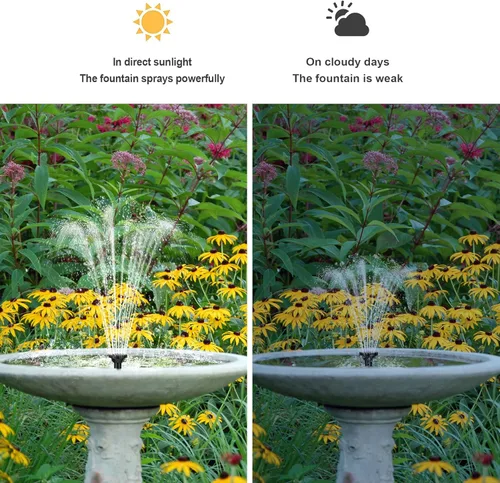 Miniatura 3 de Biling 7.5W Bomba de Agua Solar para Exteriores, Bomba de Estanque Solar Fuente Solar con Tubo DIY de 5 pies para Pequeños Estanques, Piscina