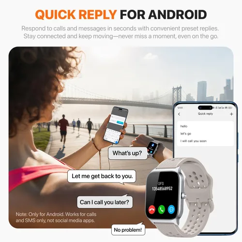 Miniatura 4 de Reloj inteligente para mujeres y hombres – Respuesta/Hacer llamadas, reloj inteligente con rastreador de fitness compatible con Android iPhone, más