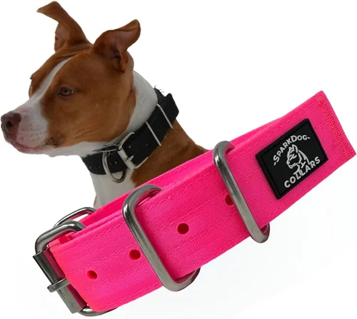 Miniatura 17 de SparkDog - Collar de perro resistente de 1.5 pulgadas, correa ajustable de grado de cinturón de seguridad con herrajes de acero inoxidable