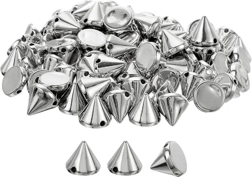 Miniatura 10 de uxcell 200 tachuelas acrílicas con forma de cono de espiga, 0.316 x 0.315 pulgadas, parte trasera plana, pegamento para coser en cuentas punk