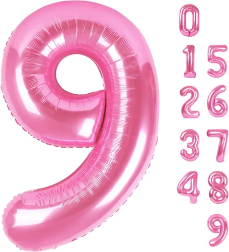 Miniatura 406 de Globos de números de 5 globos de 40 pulgadas, decoraciones de cumpleaños azules para niños y niñas, globos de números azul marino grandes