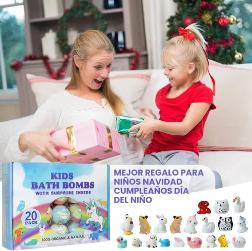 Miniatura 6 de Set de regalo de bomba de baño con juguetes en el interior, paquete de 20 bombas de baño orgánicas para niños, bolas gaseosas hechas a mano seguras