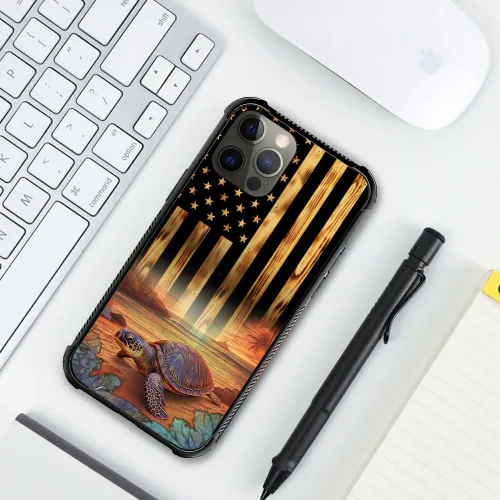 Miniatura 78 de DAIZAG Compatible con iPhone 13 Pro Max, Funda de TPU Protectora Anti-Arañazos Todo En Uno, Fundas para Hombre Mujer - Motivo de Madera Americana