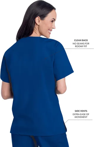 Miniatura 3 de ScrubZone - Parte superior de ambo con manga corta y cuello en V para mujer