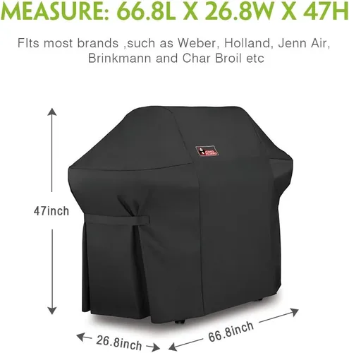 Miniatura 3 de Kingkong 7108 Premium Grill Cover para parrilla Weber Summit 400 Series (comparado con la cubierta de parrilla Weber 7108) incluyendo cepillo