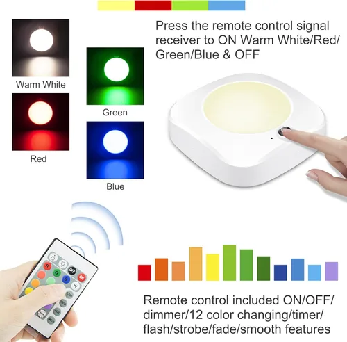 Miniatura 2 de Lámpara de techo alimentada por batería, luz de ducha con control remoto, luz de techo inalámbrica, luces de techo LED con temporizador de Sin