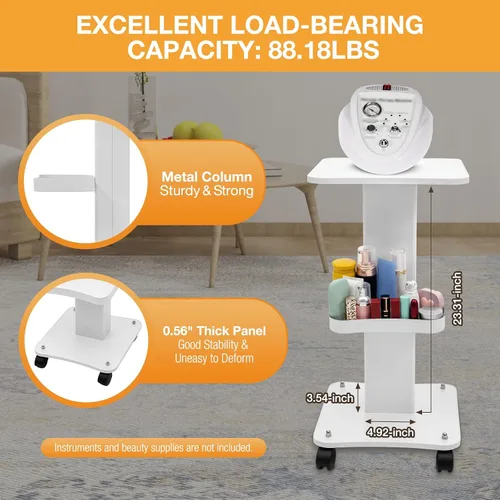 Miniatura 2 de Carrito con ruedas, carrito de belleza de aluminio de 3 niveles para peluquería, salón de belleza, estación rodante, equipo de spa, organizador