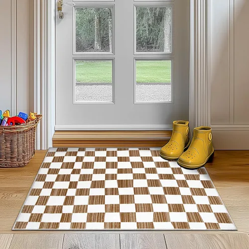Miniatura 40 de jinchan Alfombra a rayas de 2 x 3 para entrada, alfombra de cocina, tapete pequeño, antideslizante, ligero, de bajo perfil, decoración para entrada