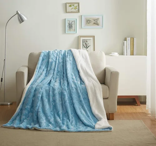 Miniatura 16 de Tache - Manta de piel sintética gris para sofá, manta mullida con textura burbujeante a rayas en relieve, cálida, súper suave y esponjosa, manta