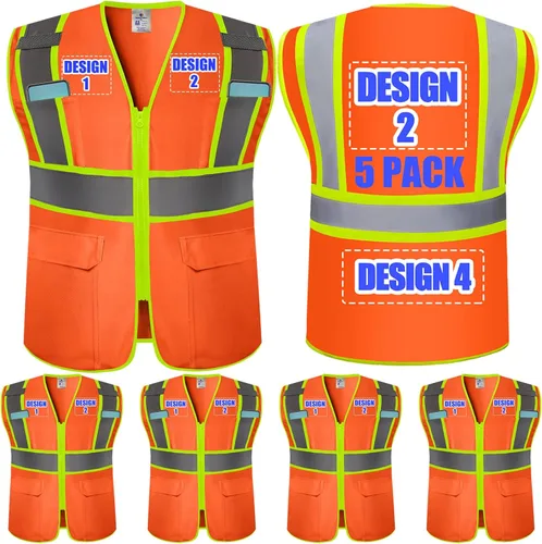 Miniatura 50 de Chalecos de seguridad con logotipo personalizado (S, M, L, XL, 2XL, 3XL, 4XL) Chalecos de seguridad reflectantes de alta visibilidad Clase 2