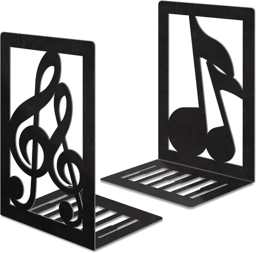 Miniatura 11 de Sujetalibros de metal, sujetalibros decorativos pesados para estantes, sujetalibros decorativos para el hogar para libros pesados, soporte negro