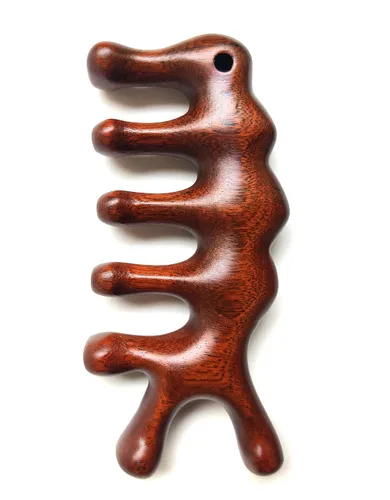 Peine de masaje Gua Sha, peine de dientes anchos para cuero cabelludo, facial, masaje corporal, masajeador de sándalo natural, herramientas de