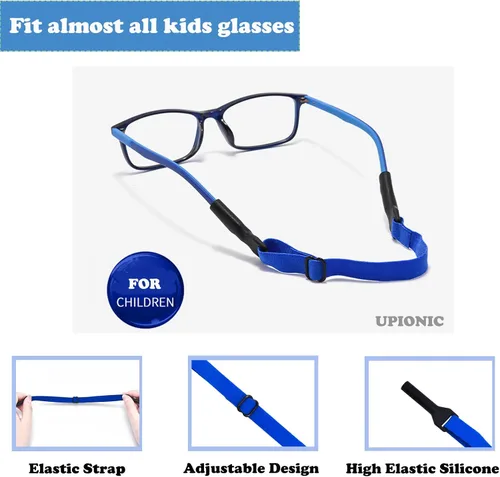 Miniatura 3 de Correa ajustable para lentes para niños, 5 correas sin cola, correa de soporte para lentes para niños y niñas Rosa