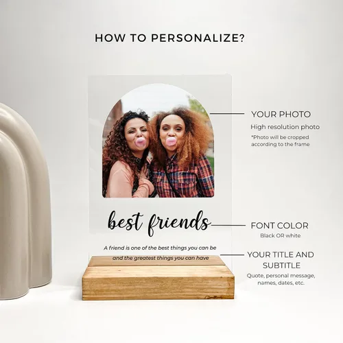 Miniatura 9 de Marco de fotos personalizado con cualquier nombre, palabras e imagen, marco de fotos personalizado de madera, soporte de escritorio, placa