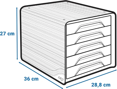Miniatura 3 de Módulo de escritorio Smoove con 5 cajones